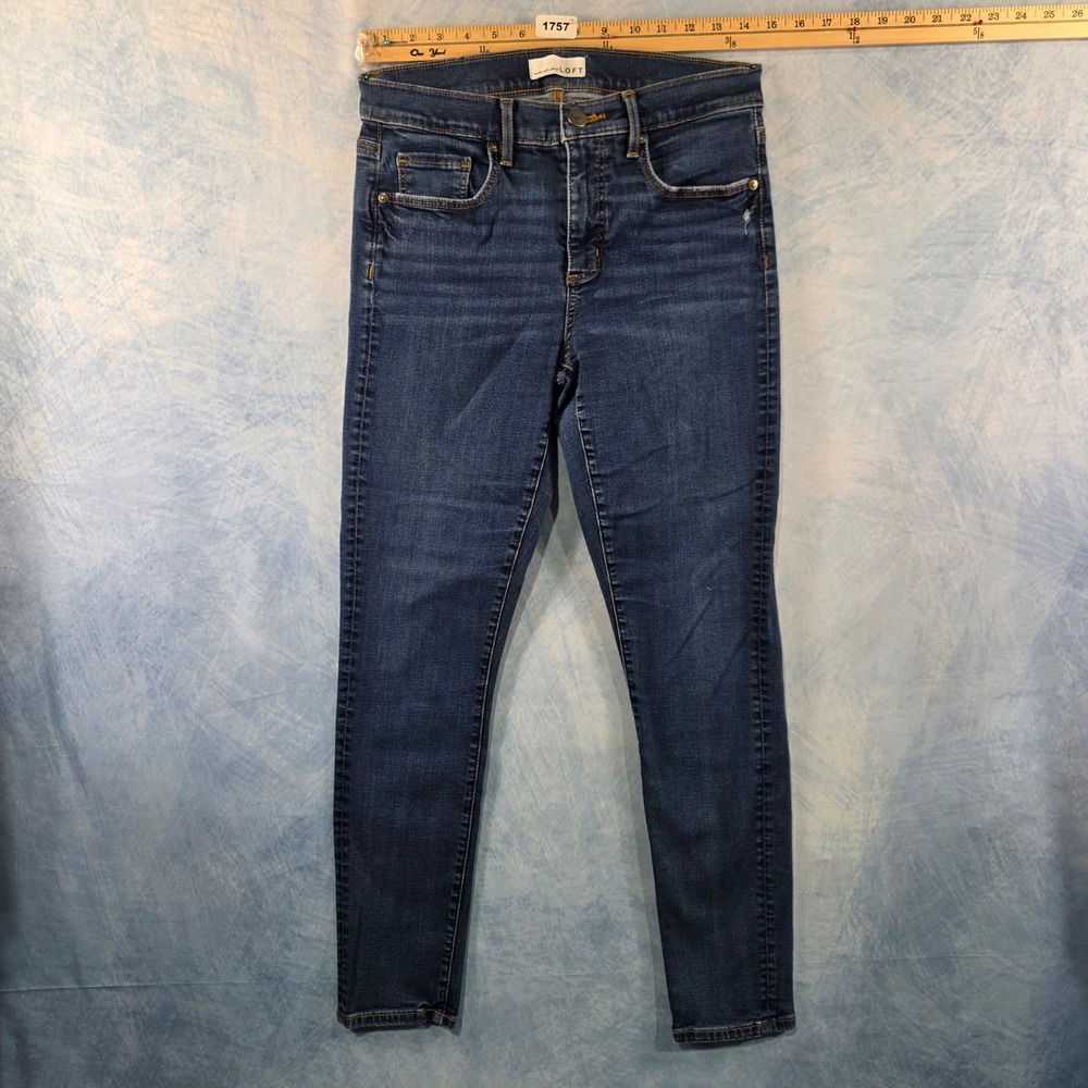 LOFT Modern Skinny Jeans Womens 6 28 Medium Dark Wash Denim Stretch Slim Fit